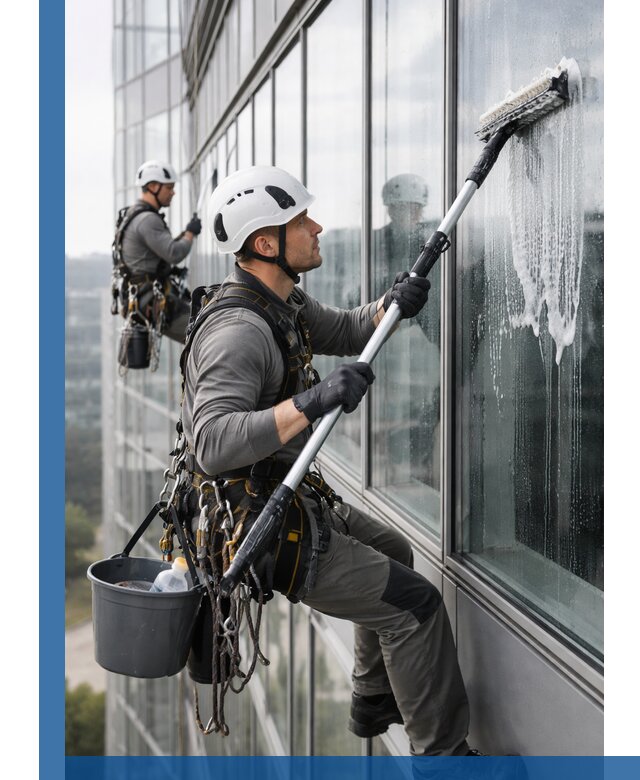 Высотная мойка сплошного остекления с выездом в Инте