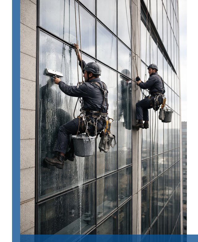 Профессиональная мойка стеклянных фасадов зданий в Инте
