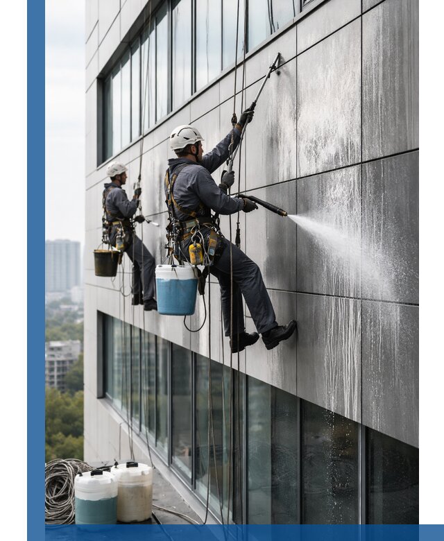 Профессиональная мойка вентилируемых фасадов в Инте