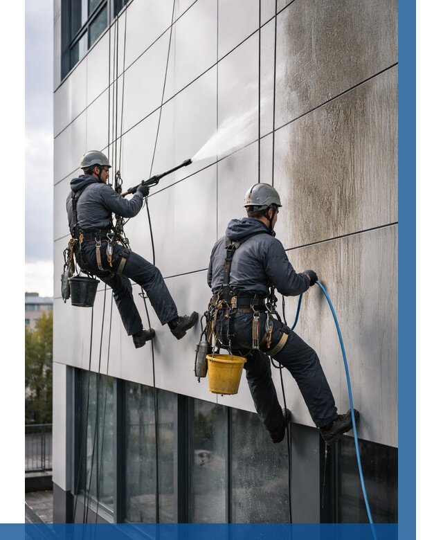 Мойка фасада из композита в Инте по цене от 304 р. | ВЫСОТНИК-Инт