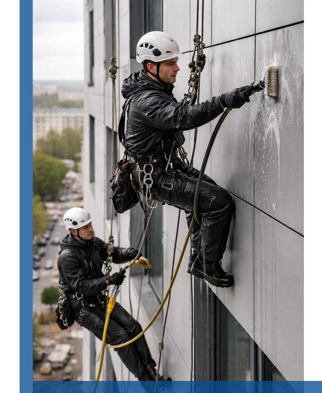 Профессиональная мойка фасада из композита в Инте