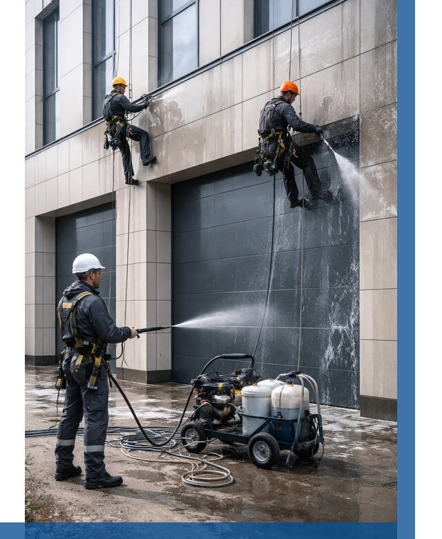Послестроительная мойка фасада в Инте от 304 р. | ВЫСОТНИК-Инт