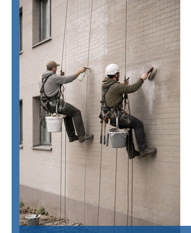 Удаление высолов с фасада зданий в Инте без повреждений и следов