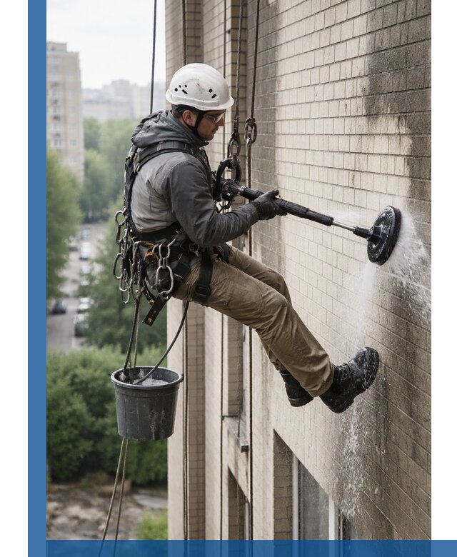 Очистка фасада от копоти в Инте профессионально и безопасно