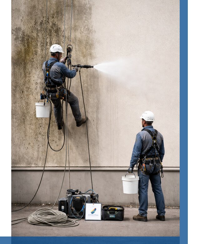 Очистка фасада от плесени в Инте от 304 р. | ВЫСОТНИК-Инт