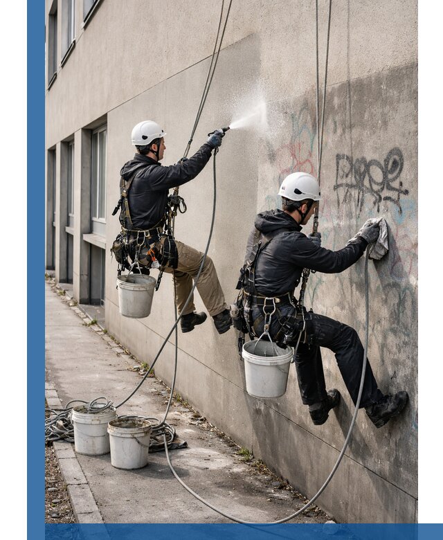 Антиграффити покрытие фасада с защитой от надписей в Инте