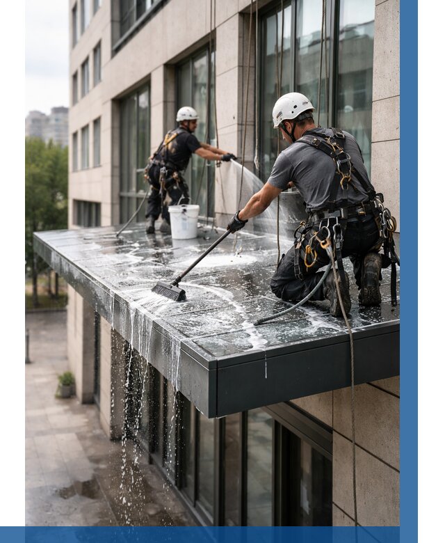 Мойка козырьков и навесов в Инте от 3550 р. | ВЫСОТНИК-Инт