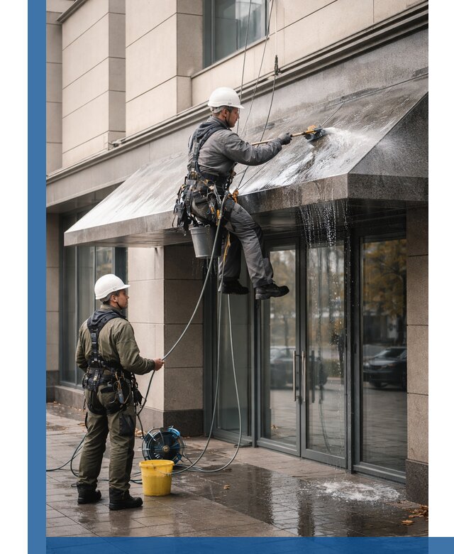 Профессиональная мойка козырьков и навесов в Инте