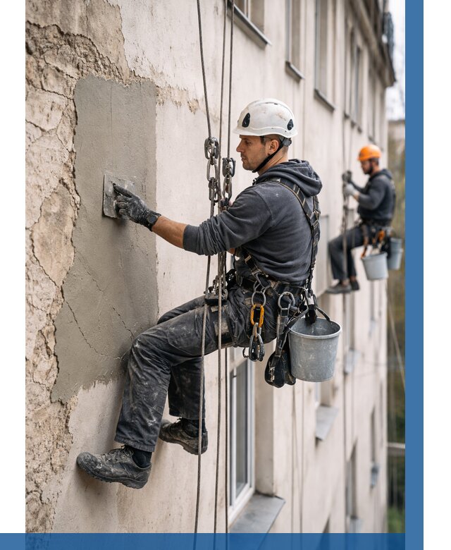 Восстановление штукатурки фасада в Инте от 1217 р. | ВЫСОТНИК-Инт