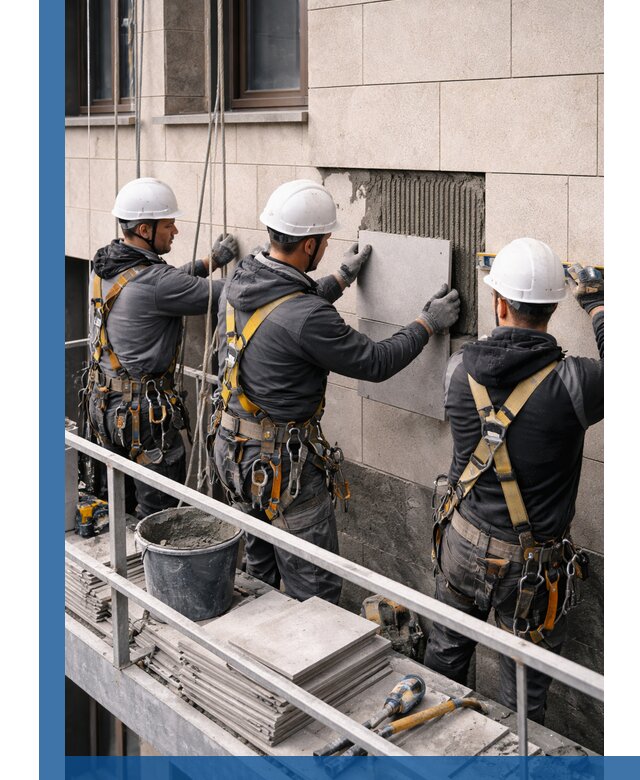 Ремонт облицовки фасада плиткой в Инте с гарантией