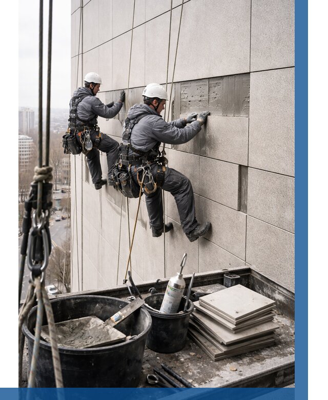 Ремонт фасада из керамогранита в Инте от 2536 р. | ВЫСОТНИК-Инт