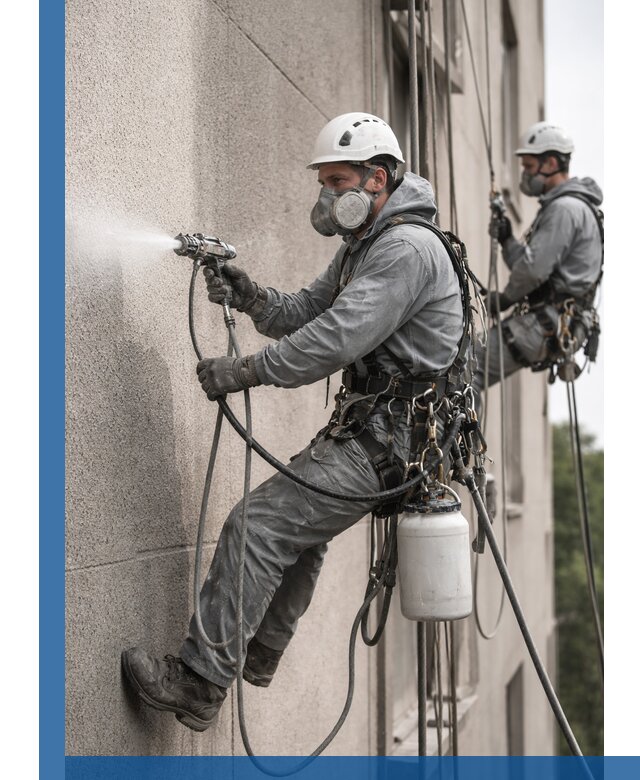 Безвоздушная покраска фасадов зданий в Инте профессионально