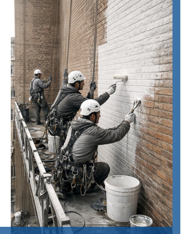 Покраска кирпичного фасада в Инте от 355 р. | ВЫСОТНИК-Инт