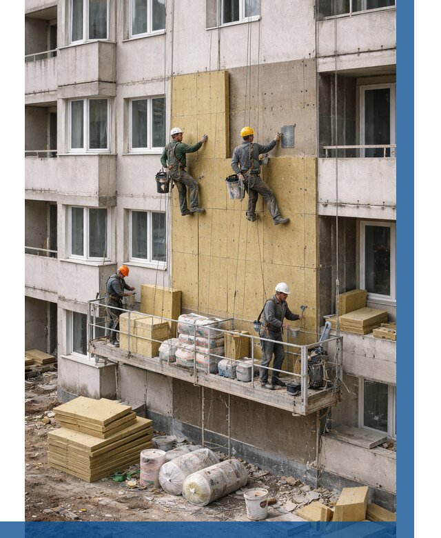 Утепление фасада минватой в Инте от 1521 р. | ВЫСОТНИК-Инт