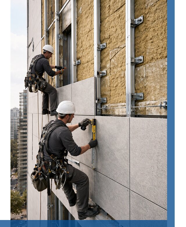 Монтаж вентилируемого фасада в Инте от 3550 р. | ВЫСОТНИК-Инт