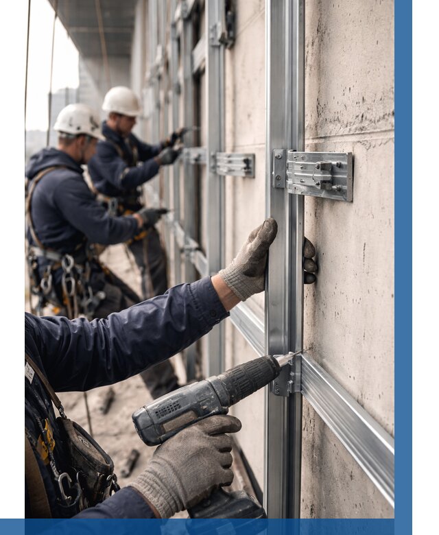 Монтаж подсистемы вентфасада в Инте от 862 р. | ВЫСОТНИК-Инт