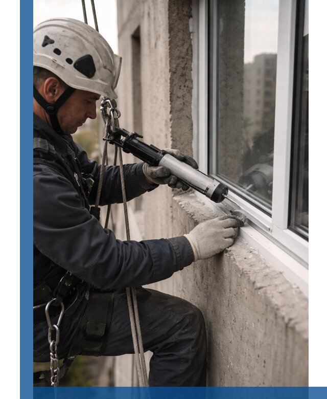 Герметизация оконных швов снаружи в Инте профессионально