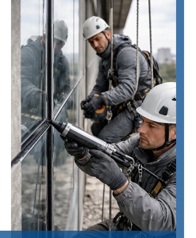 Герметизация витражных швов в Инте от 659 р. | ВЫСОТНИК-Инт