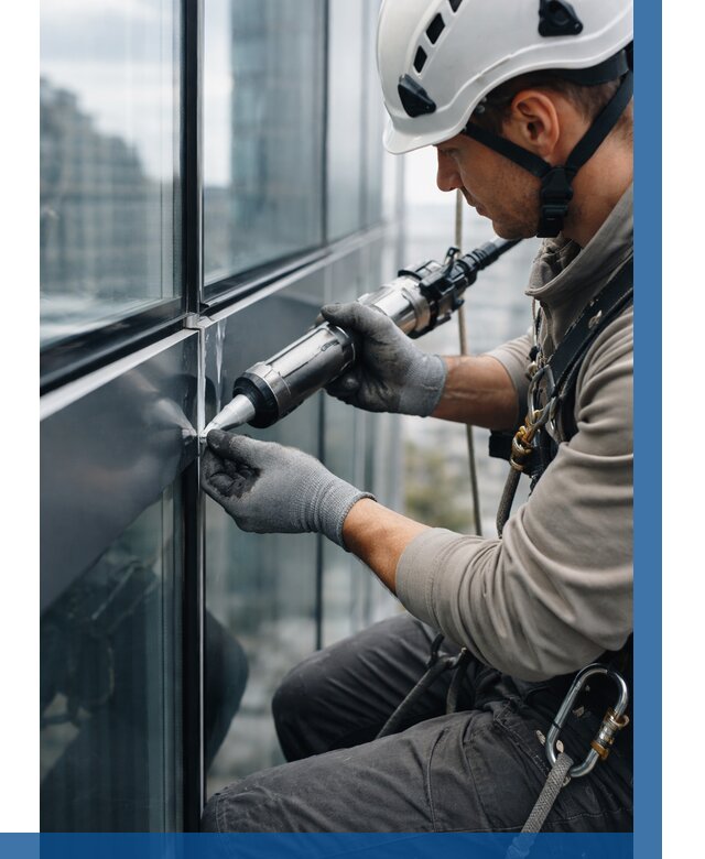 Герметизация стыков витража в Инте от 1217 р. | ВЫСОТНИК-Инт