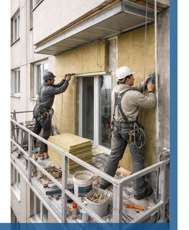 Утепление балкона снаружи в Инте от 1623 р. под ключ ВЫСОТНИК-Инт