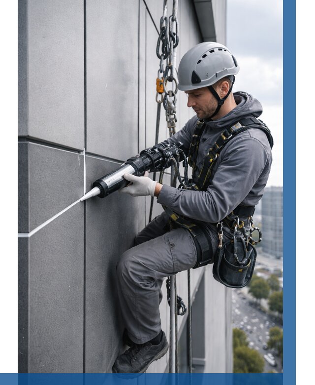 Герметизация стыков фасадных панелей в Инте от 6592 р.| ВЫСОТНИК-Инт