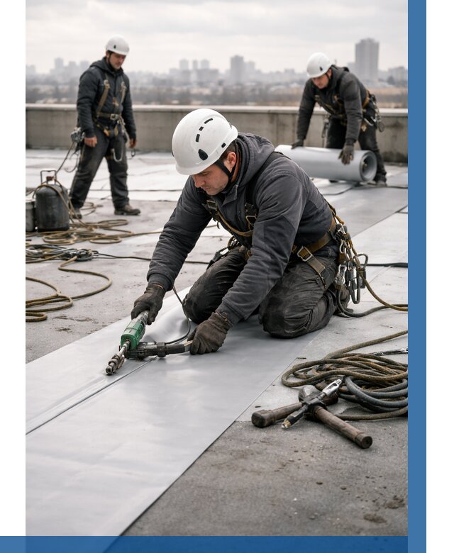 Ремонт мембранной кровли в Инте от 1826 р./м2 | ВЫСОТНИК-Инт