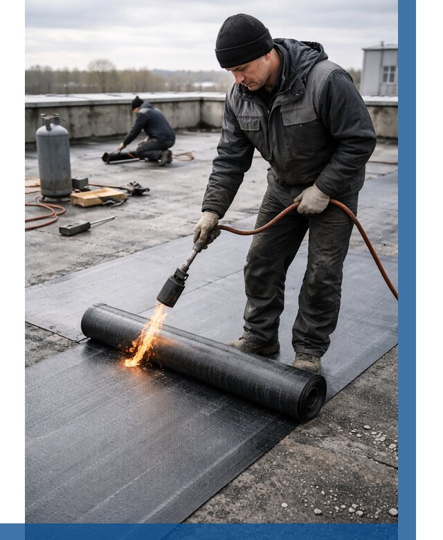 Ремонт наплавляемой кровли в Инте от 710 р. | ВЫСОТНИК-Инт