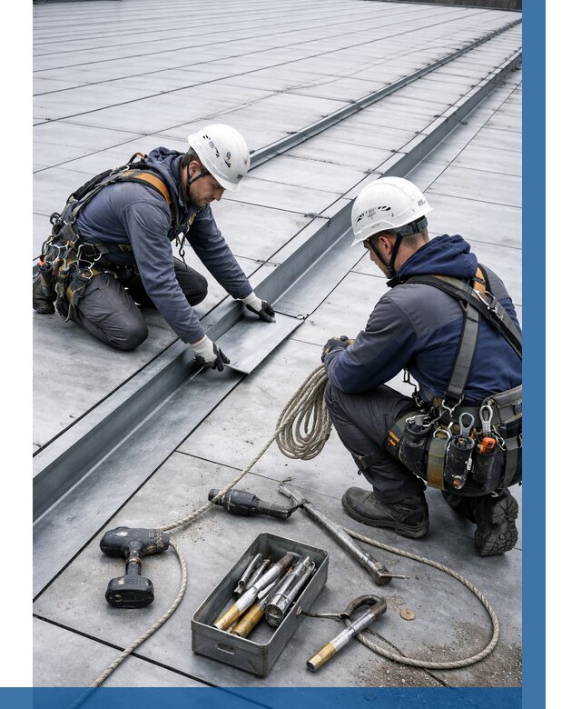 Ремонт фальцевой кровли в Инте от 710 р. | ВЫСОТНИК-Инт