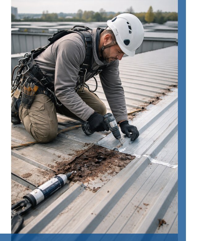 Ремонт профнастила на кровле в Инте от 710 р. | ВЫСОТНИК-Инт