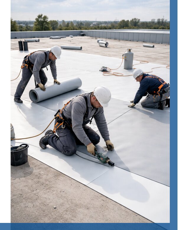 Монтаж мембранной кровли под ключ в Инте от 1217 р. | ВЫСОТНИК-Инт