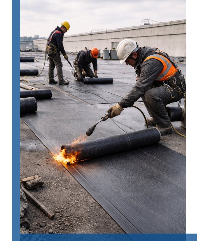 Монтаж наплавляемой кровли в Инте профессионально