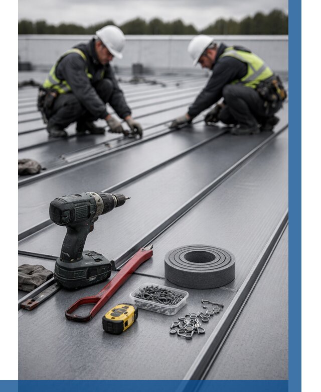 Монтаж фальцевой кровли в Инте от 1826 р. | ВЫСОТНИК-Инт