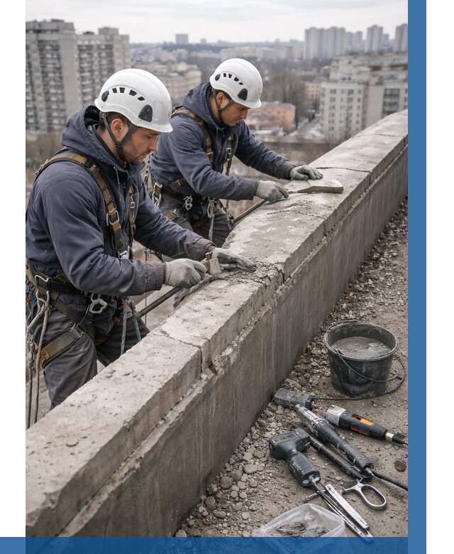 Ремонт парапета на кровле в Инте от 1521 р. | ВЫСОТНИК-Инт