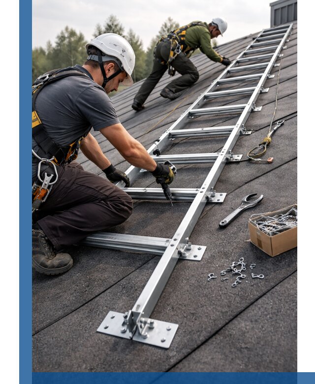 Профессиональный монтаж кровельной лестницы в Инте под ключ