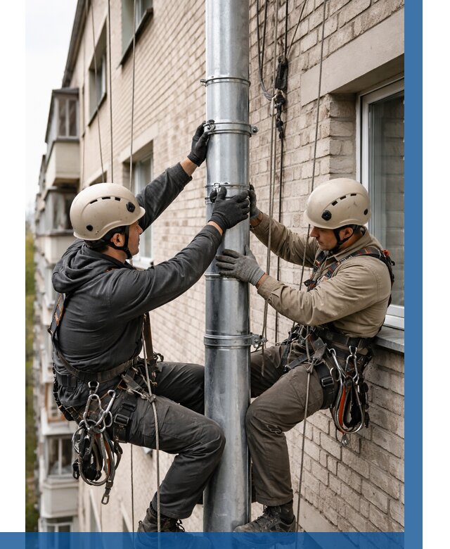 Замена водосточных труб в Инте от 6592 р. | ВЫСОТНИК-Инт