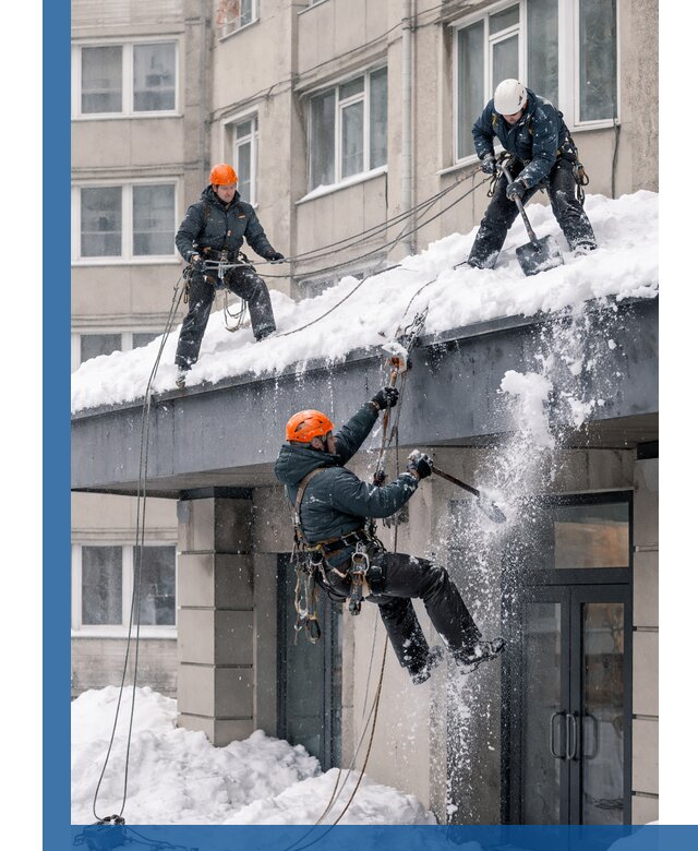 Безопасная очистка навесов от снега в Инте круглогодично