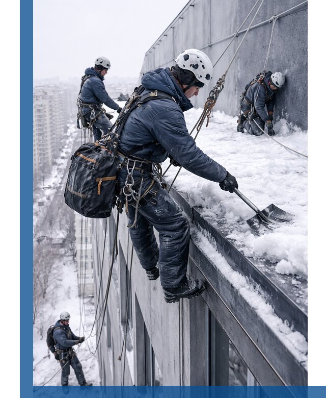 Абонентское обслуживание кровли зимой в Инте регулярный уход