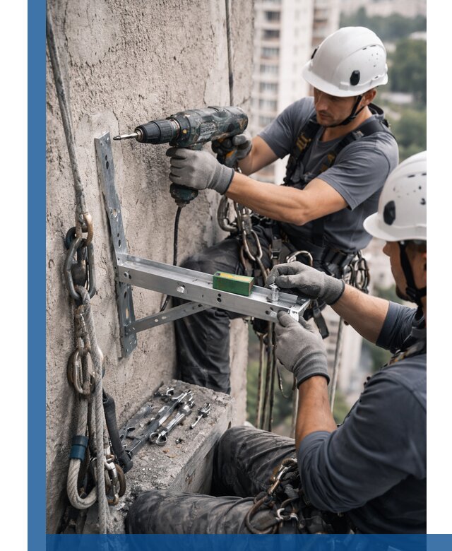 Установка кронштейнов кондиционера и крепежа в Инте