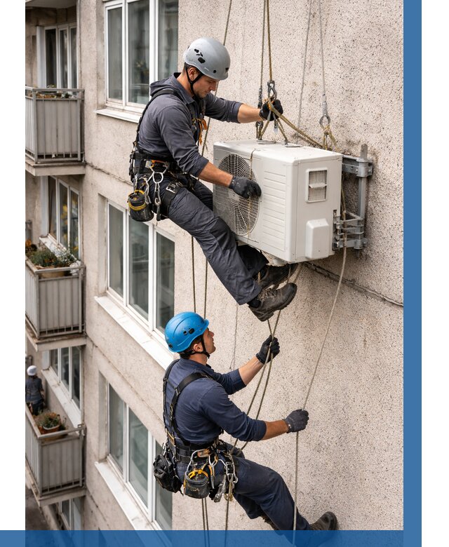 Перенос внешнего блока кондиционера в Инте от 9128 р.| ВЫСОТНИК-Инт