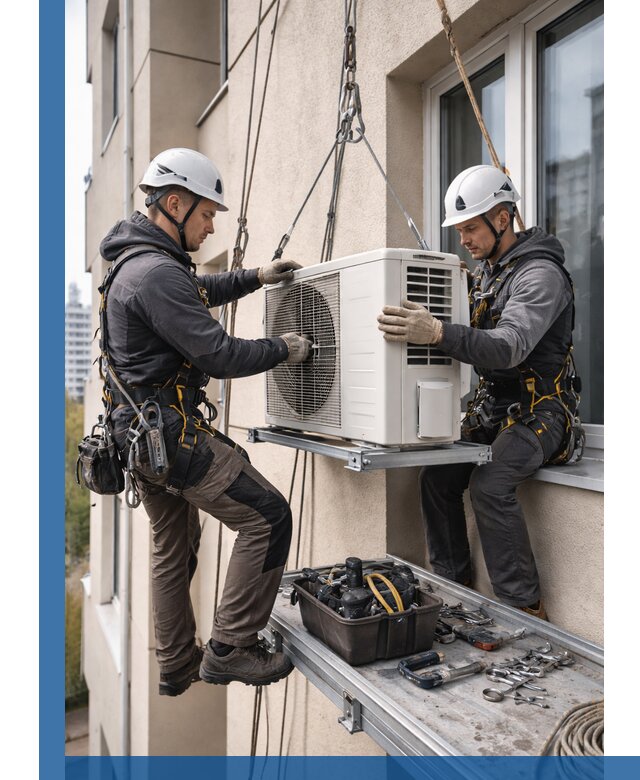 Перенос внешнего блока кондиционера в Инте с монтажом и крепежом