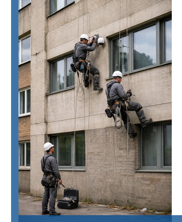 Монтаж фасадных камер видеонаблюдения в Инте под ключ