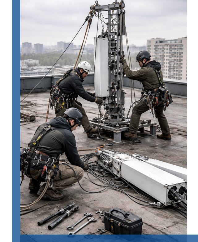 Демонтаж антенн на крыше зданий в Инте с гарантией