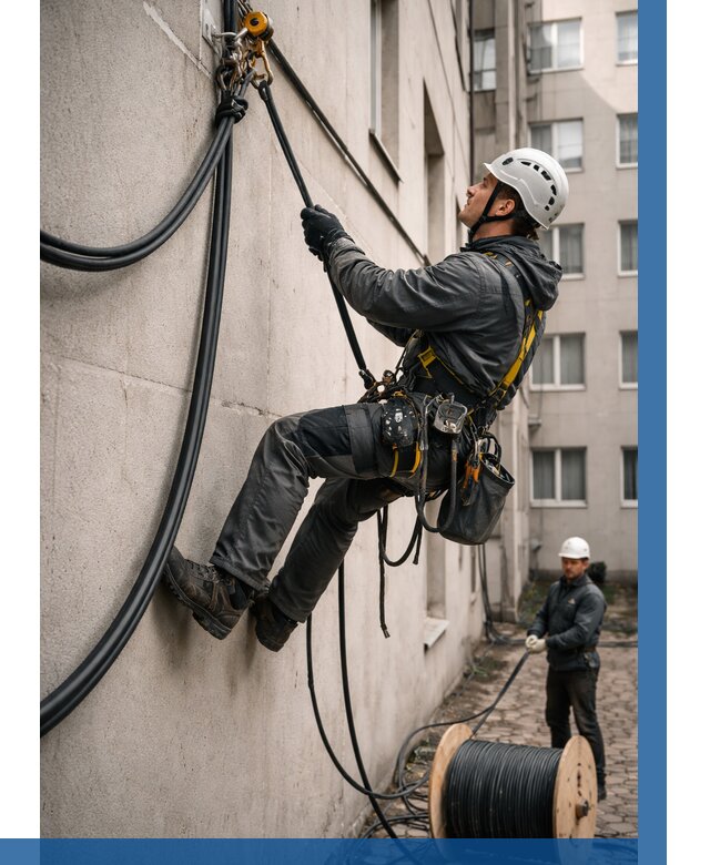 Протяжка кабеля питания на высоте в Инте от 456 р. | ВЫСОТНИК-Инт