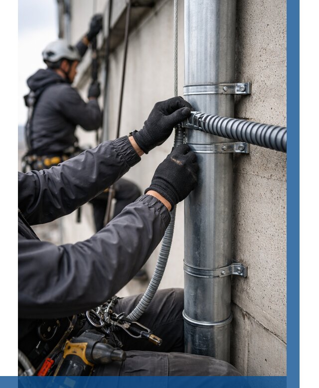 Монтаж гофры для кабеля в Инте от 304 р. | ВЫСОТНИК-Инт