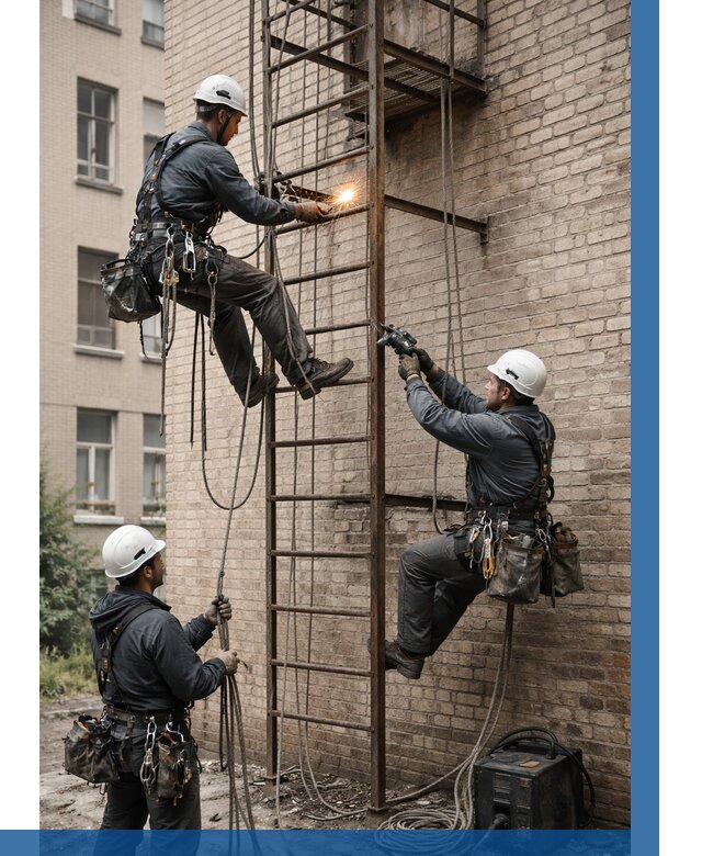 Ремонт пожарной лестницы в Инте от 7607 р. | ВЫСОТНИК-Инт