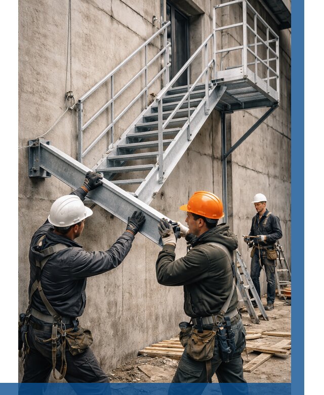 Монтаж металлических лестниц в Инте от 15213 р. | ВЫСОТНИК-Инт