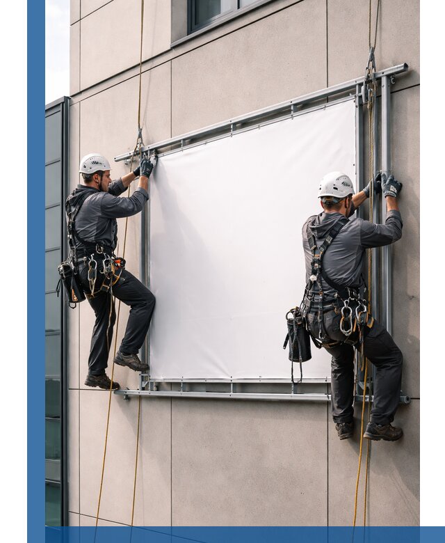 Монтаж наружной рекламной вывески в Инте под ключ