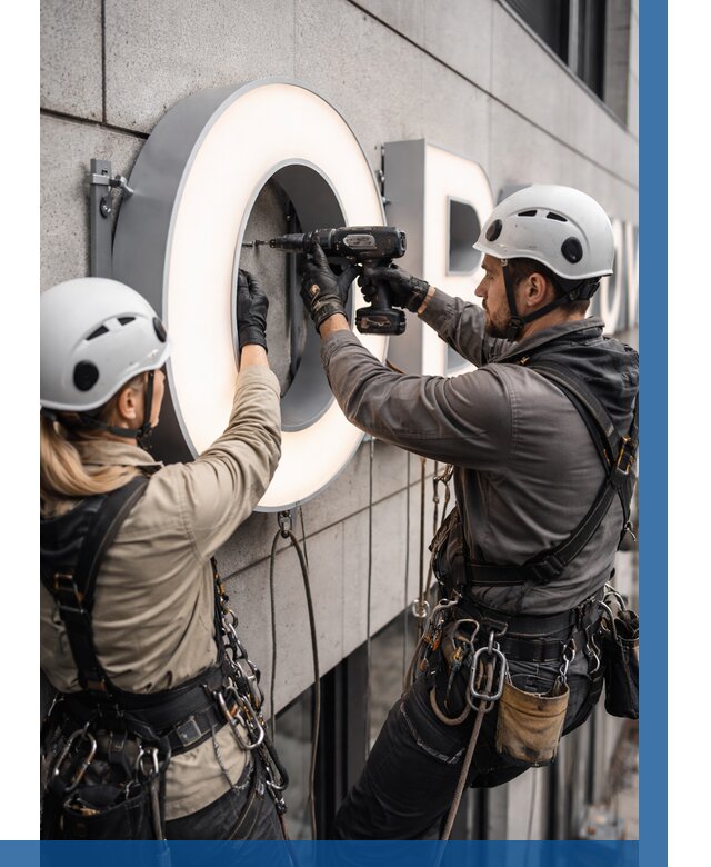 Монтаж световых букв в Инте от 3043 р. под ключ ВЫСОТНИК-Инт