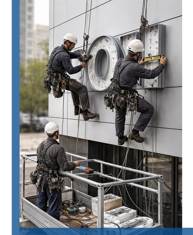 Профессиональный монтаж световых букв в Инте под ключ