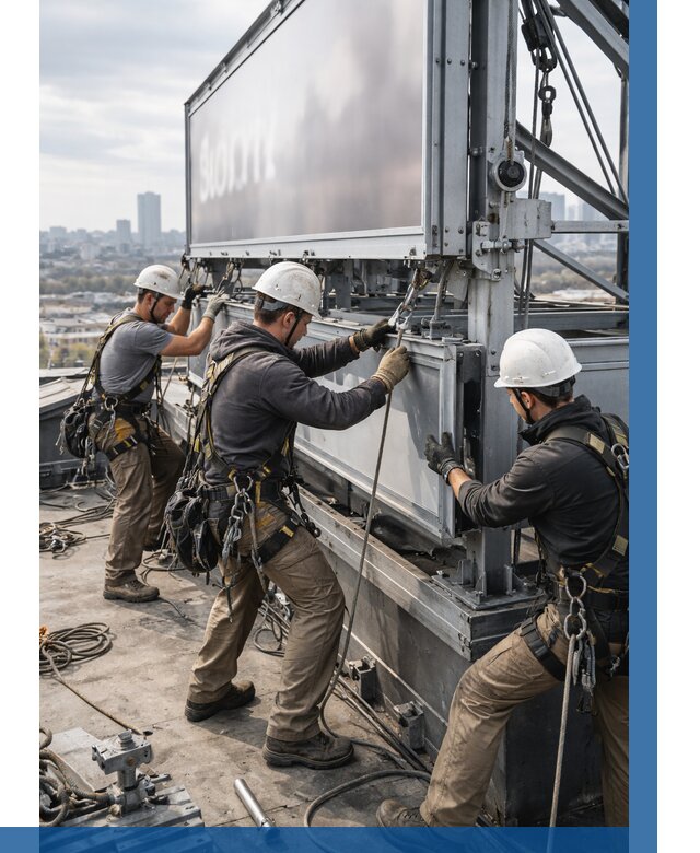 Монтаж крышной рекламной конструкции в Инте от 60852 р.|ВЫСОТНИК-Инт